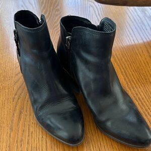 Frye Black Leather Ankle Booties